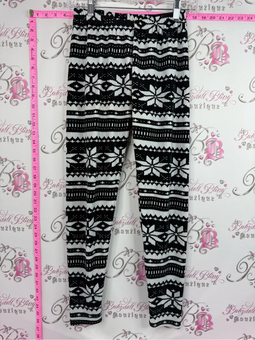 Always tights leggings stretchy Black & White Fair Isle Leggings